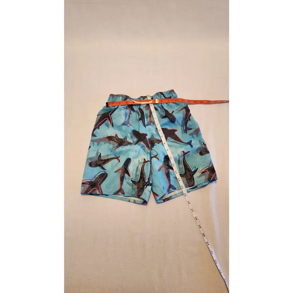 Boys Laguna Shark Graphic Swim Trunks Blue Size S (8) Board Shorts Beachwear